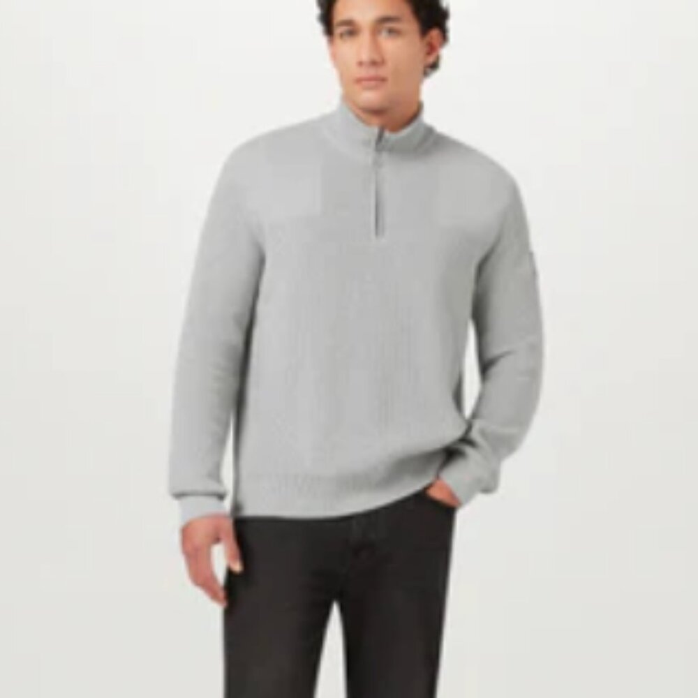 Belstaff Men's Light Gray quarter zip Zip-Up Sweater xl